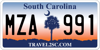 SC license plate MZA991