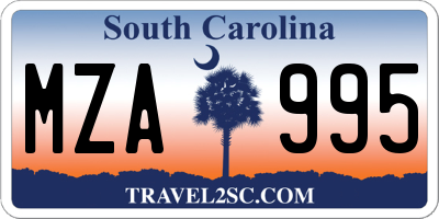 SC license plate MZA995