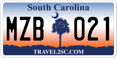 SC license plate MZB021