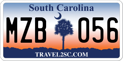 SC license plate MZB056