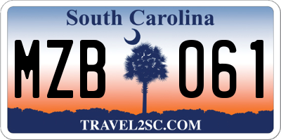 SC license plate MZB061