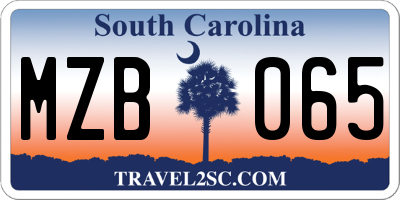 SC license plate MZB065