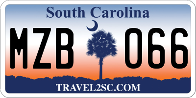 SC license plate MZB066