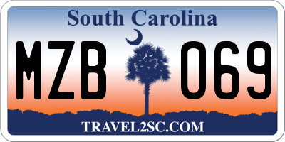 SC license plate MZB069