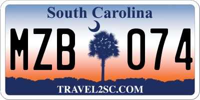 SC license plate MZB074