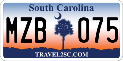 SC license plate MZB075