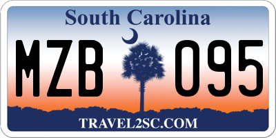 SC license plate MZB095