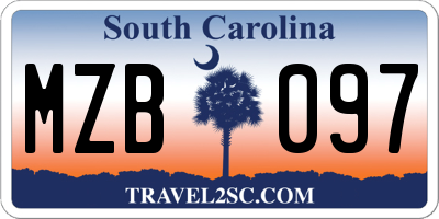 SC license plate MZB097