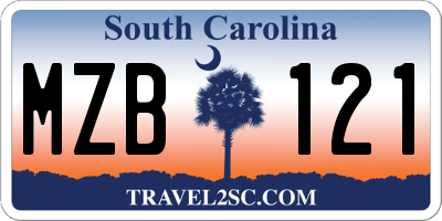SC license plate MZB121