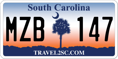 SC license plate MZB147