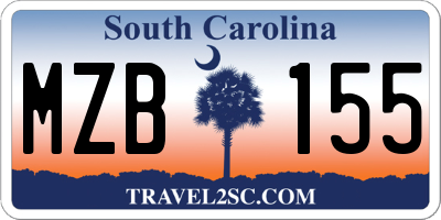 SC license plate MZB155