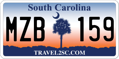 SC license plate MZB159