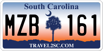 SC license plate MZB161