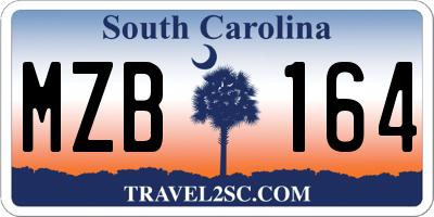 SC license plate MZB164