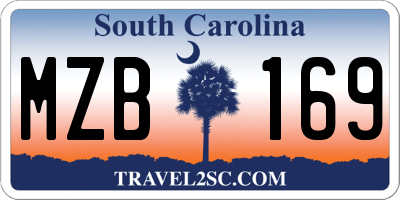 SC license plate MZB169