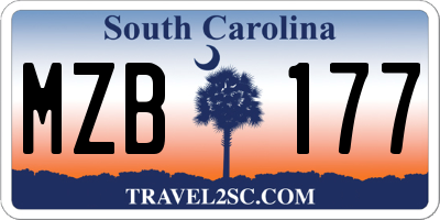 SC license plate MZB177