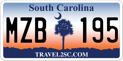 SC license plate MZB195