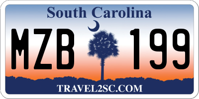 SC license plate MZB199
