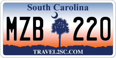 SC license plate MZB220