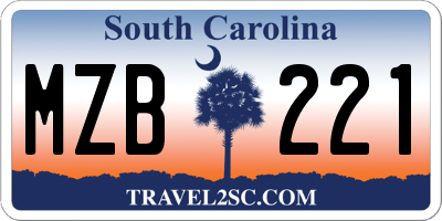 SC license plate MZB221