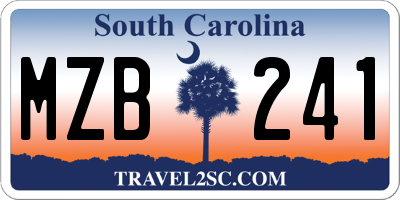 SC license plate MZB241