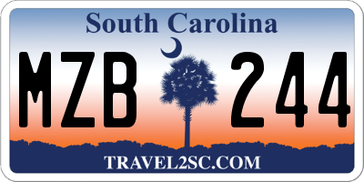 SC license plate MZB244
