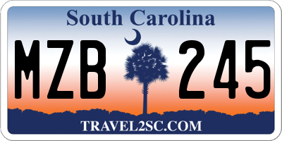 SC license plate MZB245
