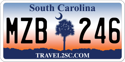 SC license plate MZB246