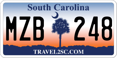SC license plate MZB248