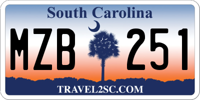 SC license plate MZB251