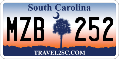 SC license plate MZB252