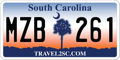 SC license plate MZB261