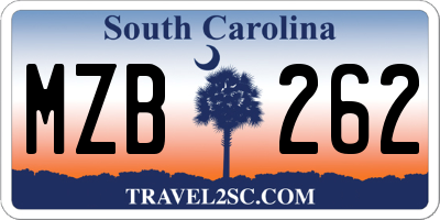 SC license plate MZB262