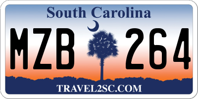SC license plate MZB264