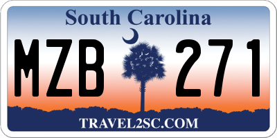 SC license plate MZB271