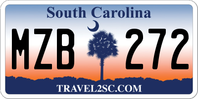 SC license plate MZB272