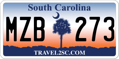 SC license plate MZB273