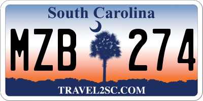 SC license plate MZB274