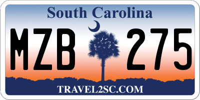 SC license plate MZB275