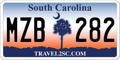 SC license plate MZB282