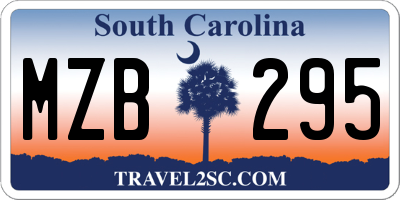SC license plate MZB295