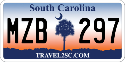 SC license plate MZB297