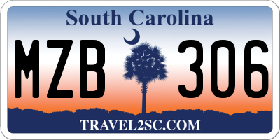 SC license plate MZB306