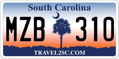 SC license plate MZB310