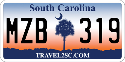 SC license plate MZB319