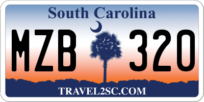 SC license plate MZB320