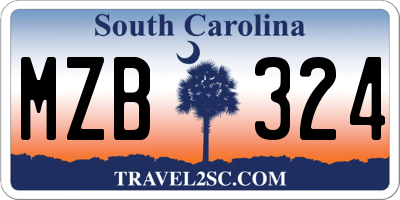SC license plate MZB324