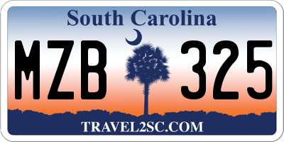 SC license plate MZB325