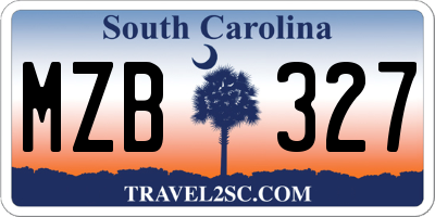 SC license plate MZB327