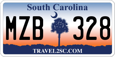 SC license plate MZB328